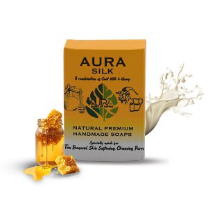 AURA SILK NATURAL PREMIUM HANDMADE SOAPS FOR TAN REMOVAL, SKIN SOFTENING & CLEANSING PORES